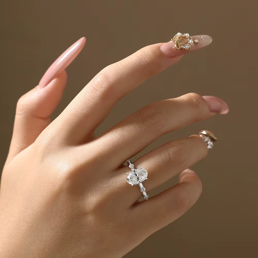 ATTAGEMS Ring, Moissanit, 925 Silber, Damen - Bild 4