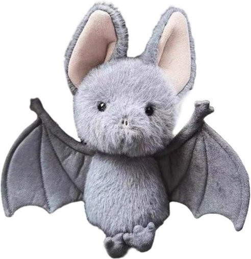 RoadZen Fledermaus Stofftier in Grau als hängende Halloween-Dekoration für das Auto, 25 cm - Bild 1