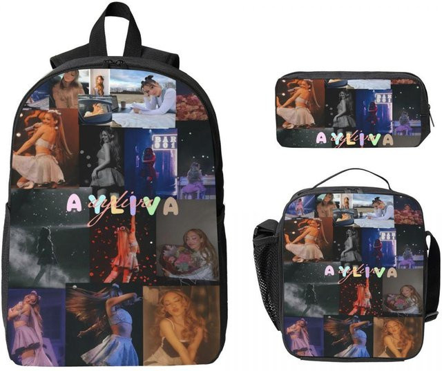 3-teiliges Ayliva Tour 2025 Schultaschen-Set mit Rucksack, Federmäppchen und Brotdose für Grundschüler, Schwarz/Mehrfarbig, Fancy Style Studio - Bild 1
