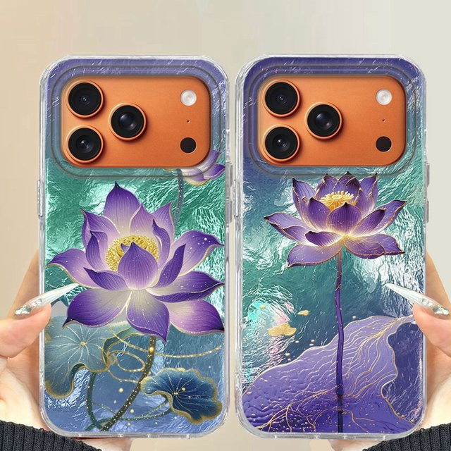 Handyhülle mit buntem Lotusblumen-Mädchen Design für Apple iPhone Modelle, Multicolor - Bild 1