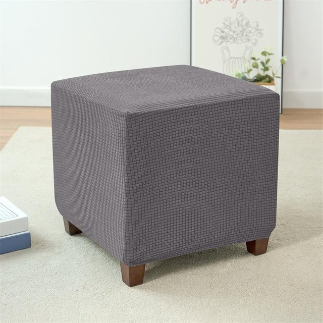 Yiran Furniture Polarfleece Hockerbezug elastisch und wasserabweisend in Grau/Mehrfarbig - Bild 1