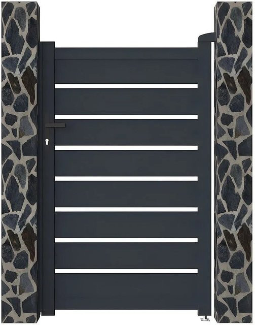 Vente-unique Eingangstor Primo Aluminium Anthrazitgrau Breite: 100 cm - Bild 1