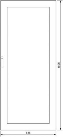 Hager FZ223XW Sichttür mit Glaseinsatz in Grau, B: 84,5 cm, H: 189,6 cm - Bild 1