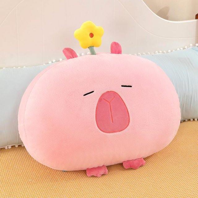 Capybara-Kissen Plüschtier, Stoffpuppe, rosa, 45 cm - Bild 1