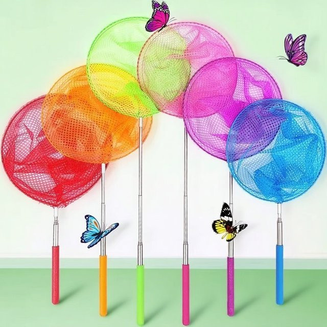 soulbao Ausziehbares Fischernetz aus Edelstahl, Insekten-, Schmetterlings- und Libellennetz, tragbares Fischernetz - Bild 1