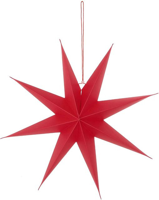 Rico Design Papierstern rot zum Aufhängen für Weihnachten, Durchmesser: 45 cm - Bild 1