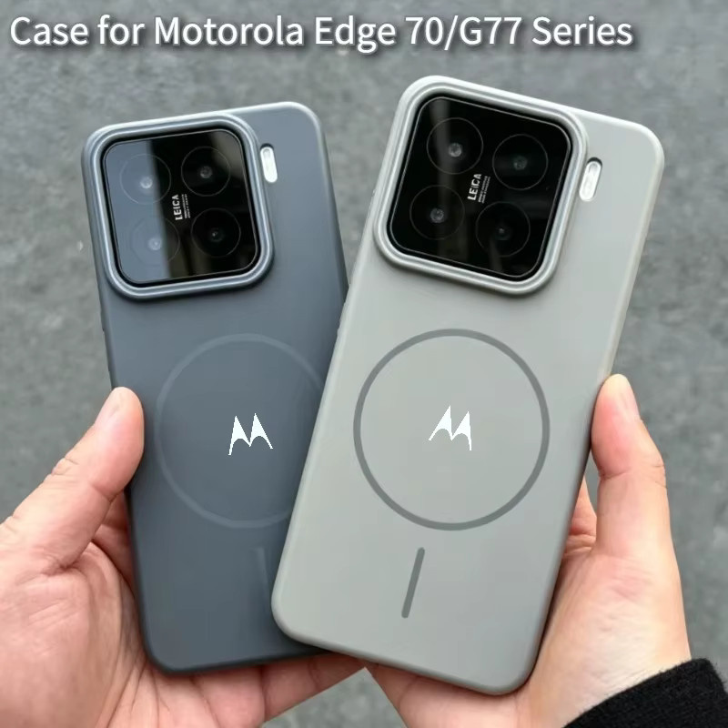Matte magnetische kabellose Ladehülle für Motorola Signature Edge 70 60 50 Pro Fusion G67 57 17 Power G86 Hardcase in Schwarz und Grau - Bild 1
