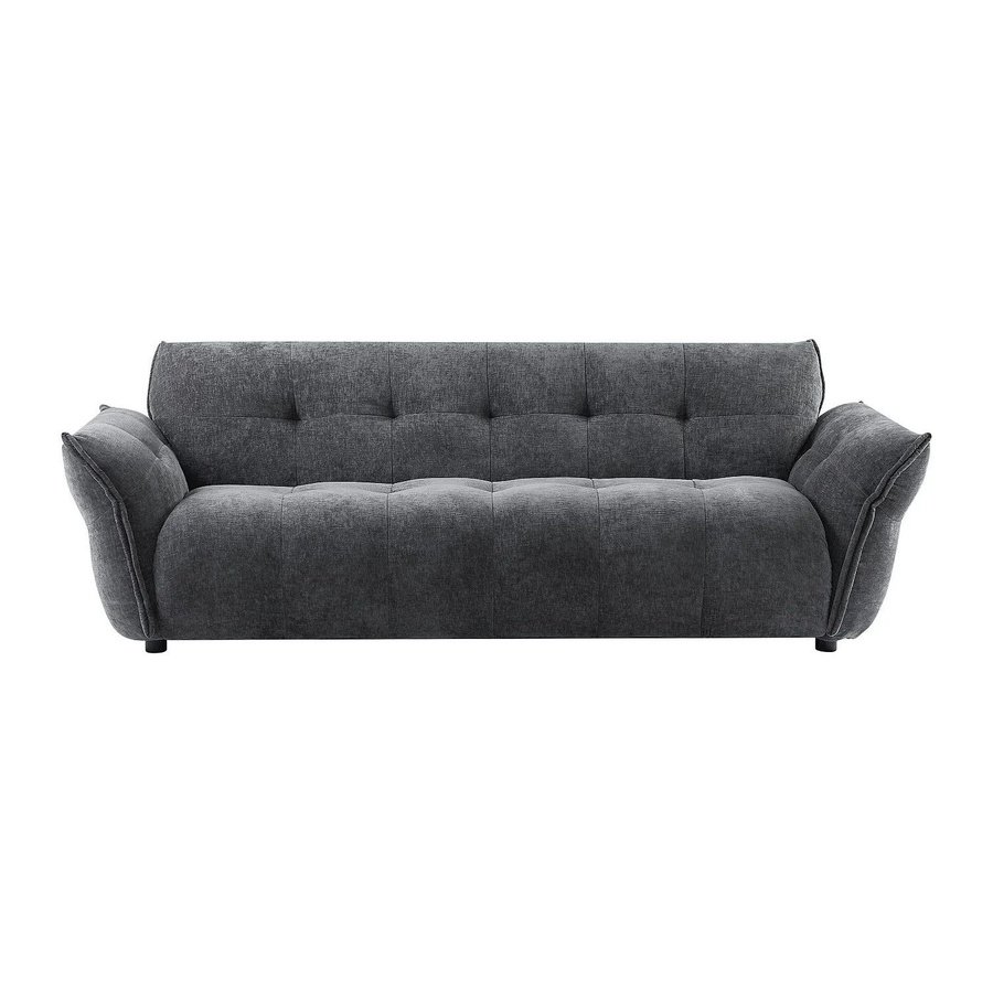 Vente-unique Sofa Napizo Anthrazitgrau mit Stoffbezug und Holzrahmen ohne Schlafmöglichkeit Breite: 228 cm - Bild 2