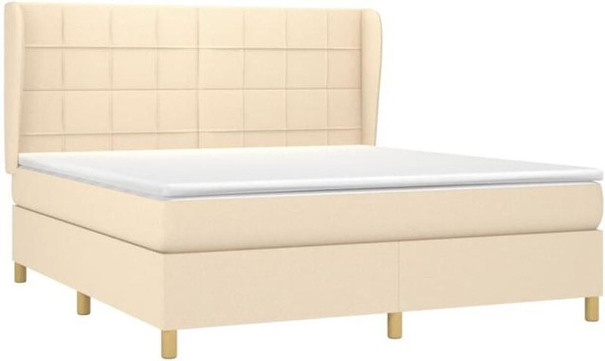 Vidaxl Boxspringbett mit Matratze aus Stoff in Beige B/T/H: 160 x 200 x 118 cm - Bild 1