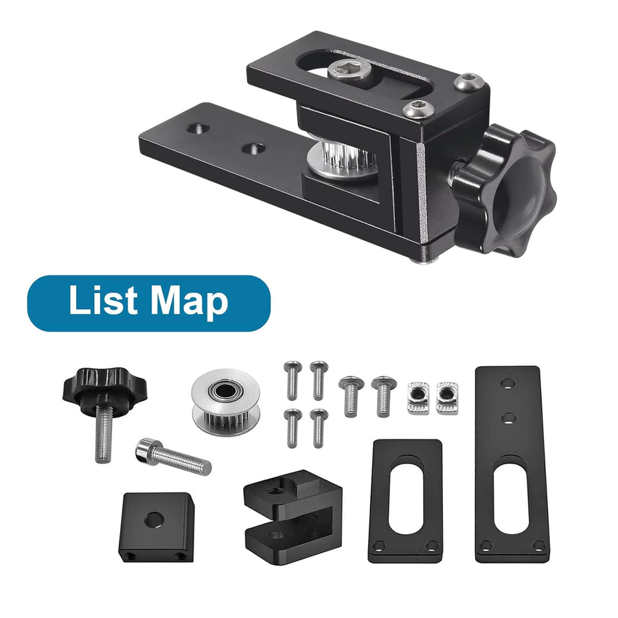 Creality Riemenspanner für Ender 3 und CR10 FDM 3D-Drucker, Synchronriemen-Spannvorrichtung für 2040 Y-Achse und 2020 X-Achse, Schwarz - Bild 3