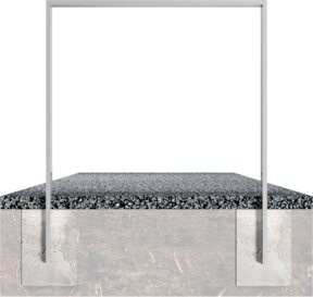 Schake Anlehnbügel aus Vierkantrohr feuerverzinkt, Breite: 100 cm, Höhe: 120 cm - Bild 1