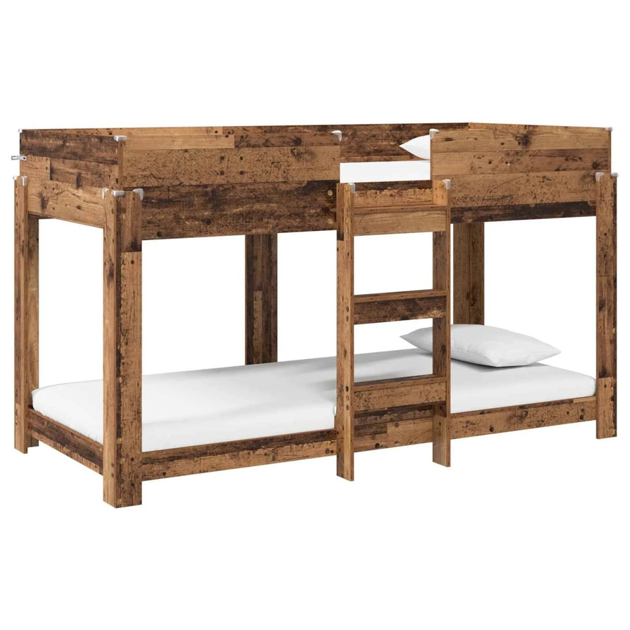 vidaXL Etagenbett für Kinder in Altholz-Optik, Farbe Braun, B/T/H: 100 x 200 cm - Bild 2