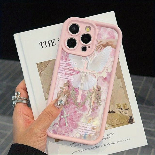Stoßfeste Silikonhülle für Apple iPhone in Rosa mit romantischem Strahlen-Design - Bild 1