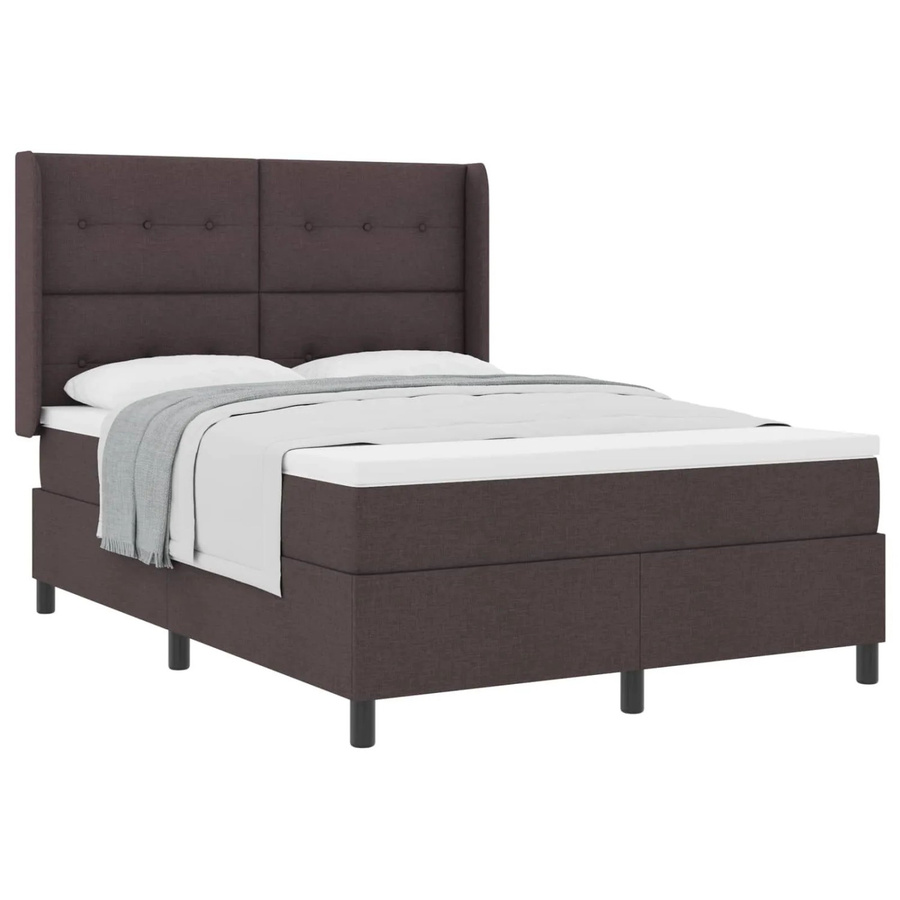 vidaXL Boxspringbett mit Matratze in Braun, Stoff, B/T/H: 140 x 190 cm - Bild 2