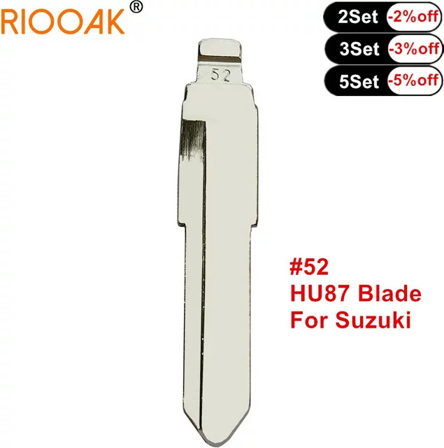 10 Stück HU87 Metall Blank Schlüsselrohlinge für Suzuki Jimny Alto Swift Vitara und Mitsubishi, Farbe: Silber - Bild 1