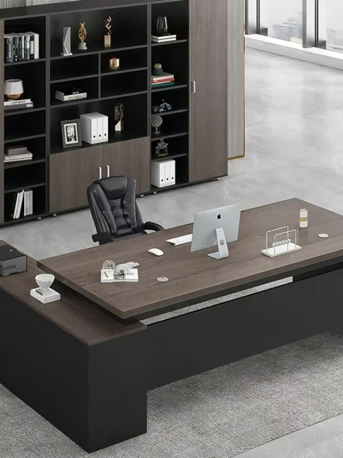 DUTRIEUX Computer Schreibtisch für Home Office und Profis in Schwarz oder Braun - Bild 4