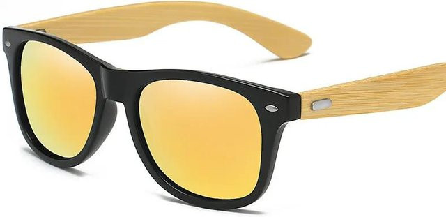 Sportsonnenbrille Holz, square, Vollrand, schwarz, Damen - Bild 1