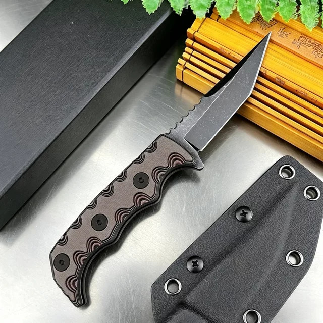 Agent 007 Outdoor-Messer mit feststehender Klinge aus 7Cr13Mov und G10-Griff in Schwarz - Bild 1