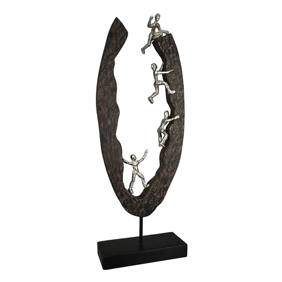 Gilde Skulptur Succeed Moderne Abstrakte Deko-Figur in Schwarz und Silber, Höhe: 59 cm, Breite: 20 cm - Bild 2