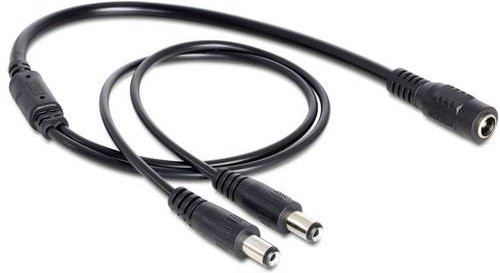 Delock Strom Anschlusskabel mit Barrel-Stecker Schwarz, Länge: 0,5 m - Bild 1