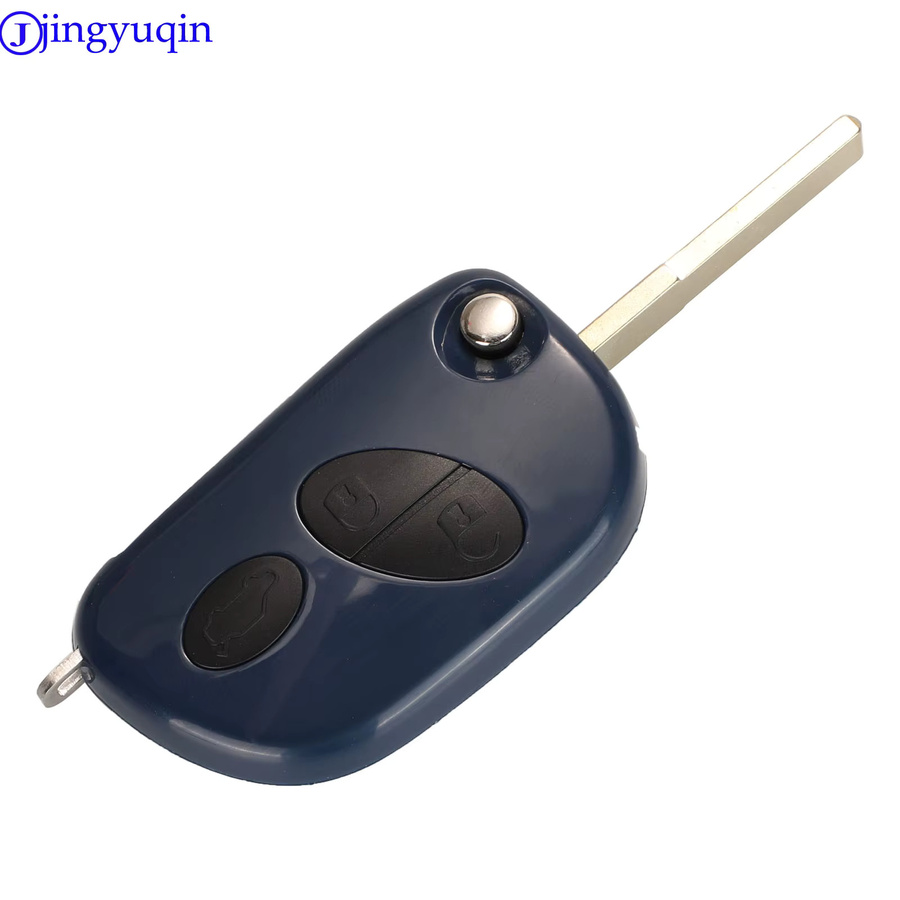 Jingyuqin Auto Schlüsselhülle für Maserati Quattroporte und GranTurismo 2005-2011, Flip Schlüssel Case mit 3 Tasten, Blau - Bild 2