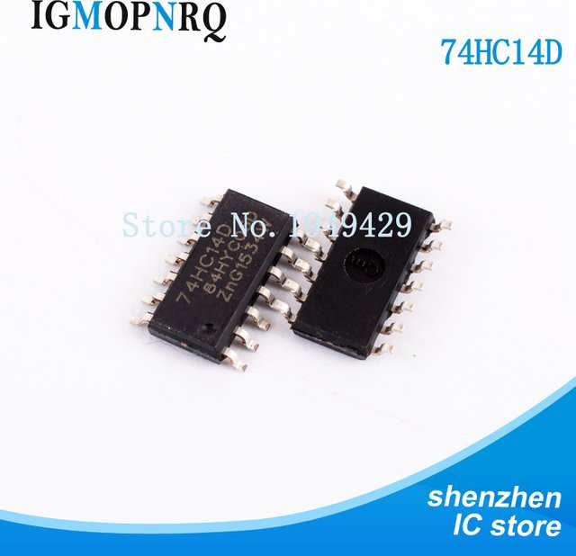 10er Set 74HC14D SN74HC14D Sechs Schmitt Trigger Inverter im SOP14 Gehäuse in Schwarz - Bild 1