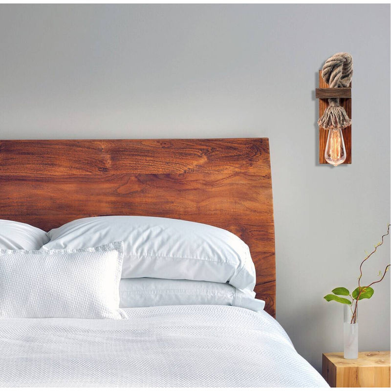 Opviq Wandleuchte Erebos aus Tannenholz in Braun und Gold, E27, B/H/T: 30 x 30 x 10 cm - Bild 2