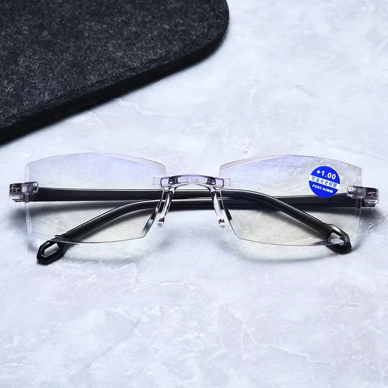 ERIKOLE Lesebrille, randlos, rechteckig, Metall, Unisex, Blaulichtfilter - Bild 2