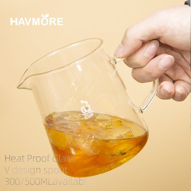 EAKOERS Kaffeeserver aus Glas mit Punktskala, handgefertigte Tropfkaffeekanne, transparent, 300 ml - Bild 1