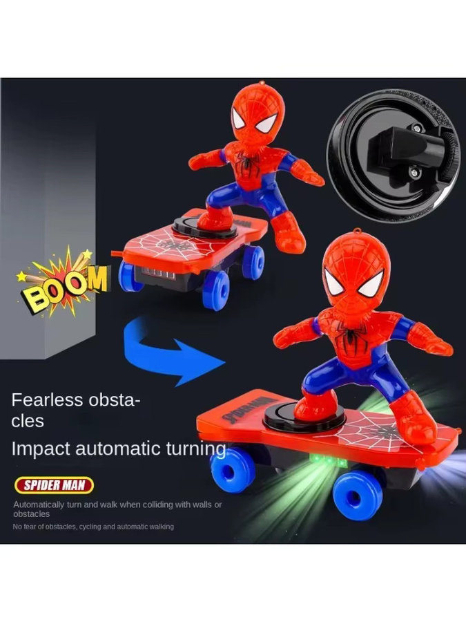 Hot Toys Marvel Spiderman Automatische Flip Rotation Skateboard, Stunt Roller, mit Sound - Bild 6