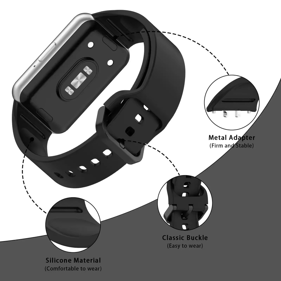 Samsung Uhrenarmband Silikon, Schwarz, Unisex - Bild 3