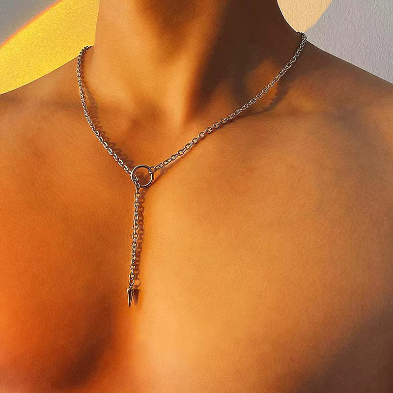 LUXUKISSKIDS Halskette, Nieten-Anhänger, Edelstahl, Silber, Unisex - Bild 3