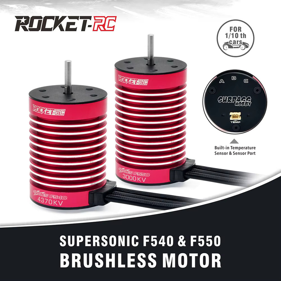 Surpass Hobby Supersonic V2 F540 F550 Brushless Motor, mit Temperatursensoranschluss, Metall, Rot - Bild 2