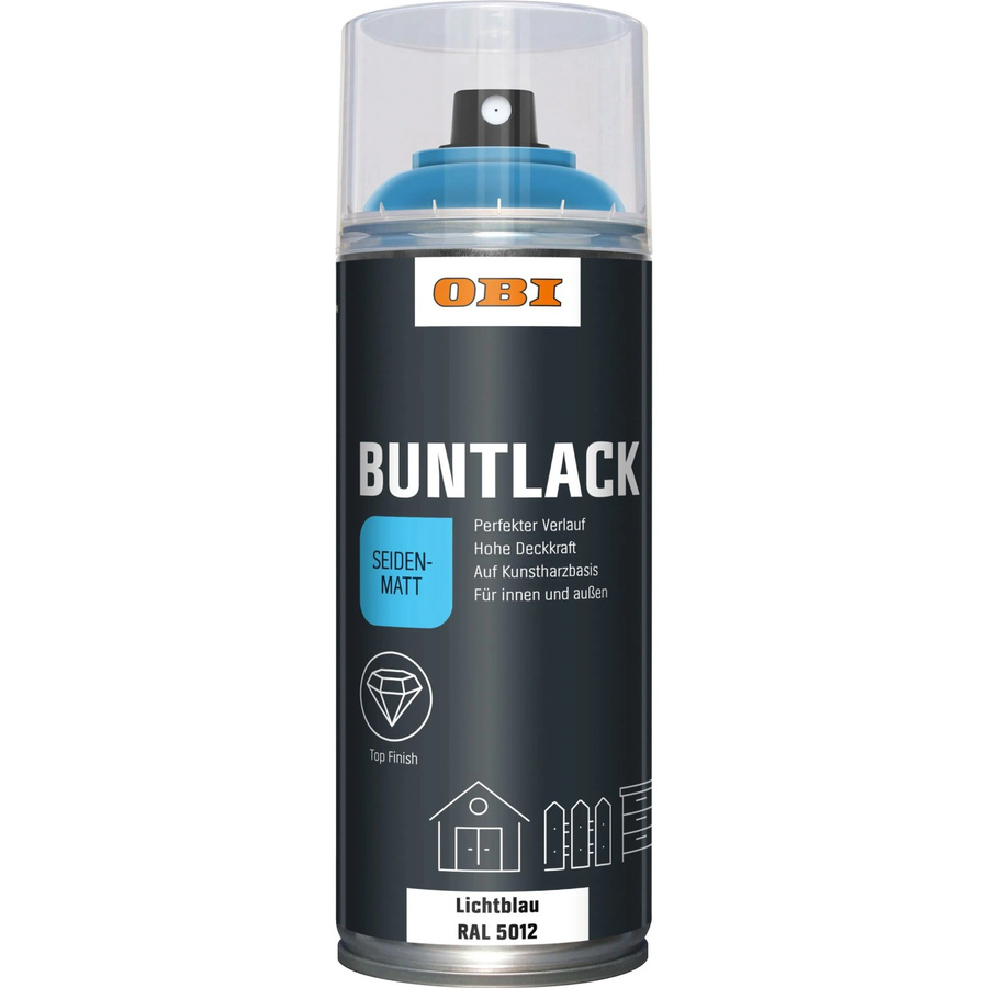 OBI Buntlack Spray RAL 5012 Lichtblau seidenmatt 400 ml - Bild 2