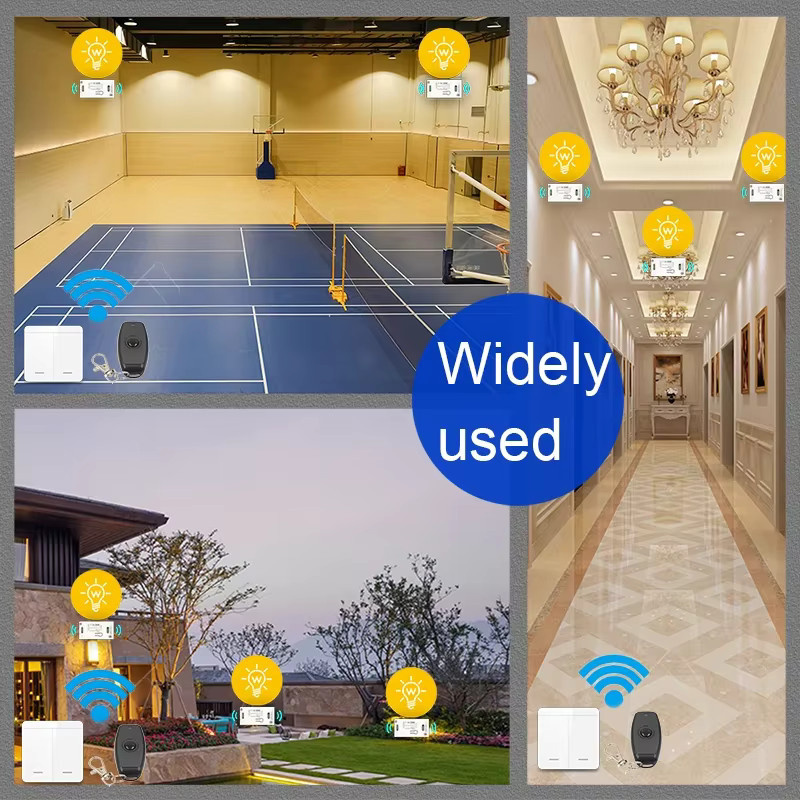 Kebidumei Wireless Smart Switch RF Fernbedienung Wand Panel Schalter 433MHz Mini Relais Empfänger für LED Lampen in Weiß - Bild 3