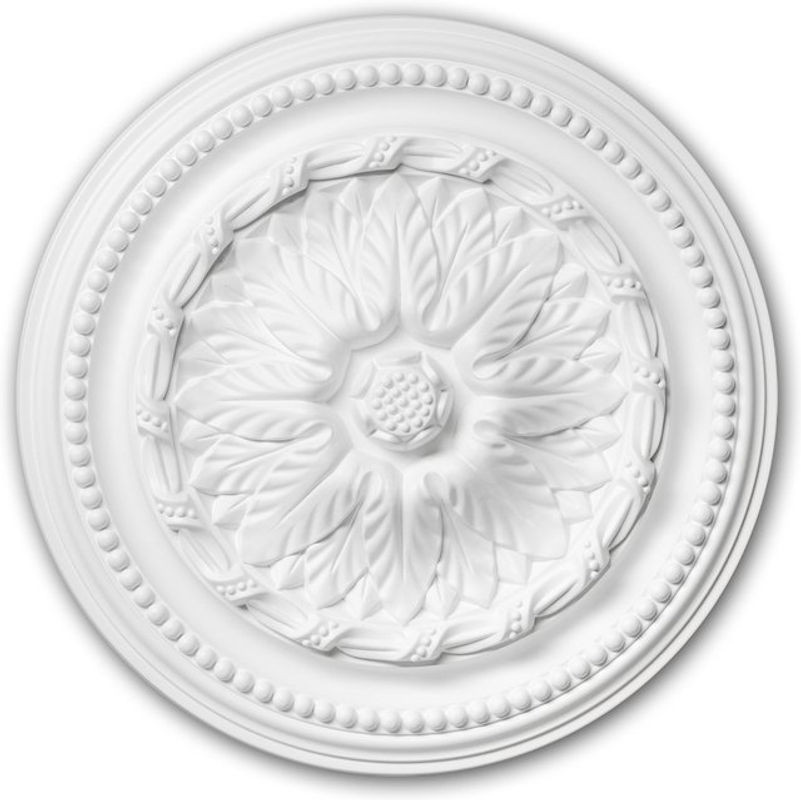 Profhome Decor Rosette Deckenelement im Neo-Empire-Stil, Weiß, Durchmesser: 40 cm - Bild 1