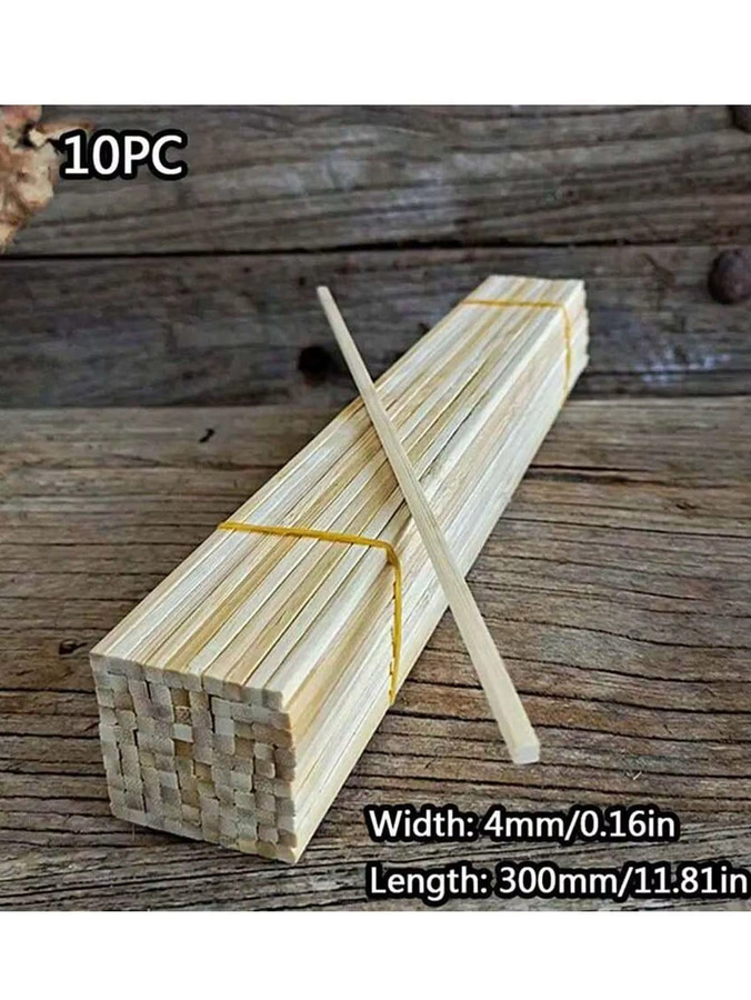 10 Stück Holzstäbe in rund und quadratisch für Bastelarbeiten und Modellbau - Bild 5