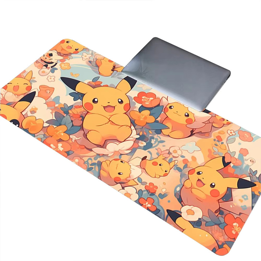 Potdemiel Gaming Mauspad Pikachu Anime Design aus Gummi, B/T: 90 x 40 cm, Multicolour - Bild 2