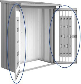 Biohort Türpaket für Kaminholzregal WoodStock 150 in Silber-Metallic - Bild 2