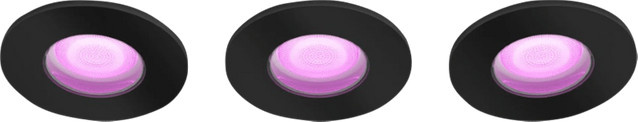 Philips Hue White & Color Ambiance Xamento Smart-Einbaustrahler Schwarz 3er-Pack - Bild 1