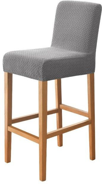 Yiran Furniture T-Jacquard Elastischer Stuhlbezug für Barhocker mit kurzer Rückenlehne, schmutzabweisend und kratzfest, Größe S - Bild 1