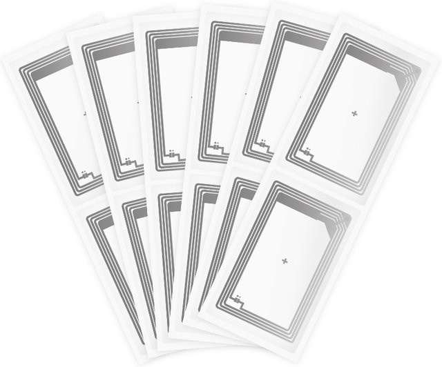 HENNCER NFC-Tags Aufkleber mit NTAG213-Chip, transparent, programmierbare RFID-Klebeetiketten mit 144 Bytes Speicher, B/H: 8,5 x 5,4 cm - Bild 1