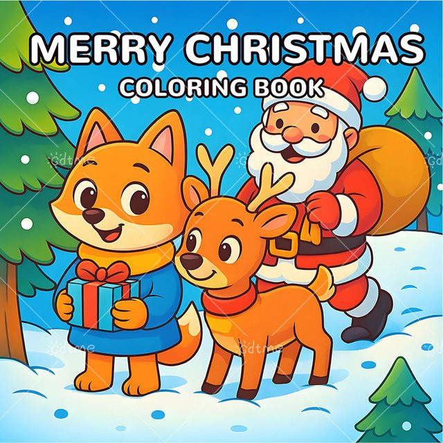MERRY CHRISTMAS Malbuch für Erwachsene und Teenager mit dickem Papier in Multicolour - Bild 1