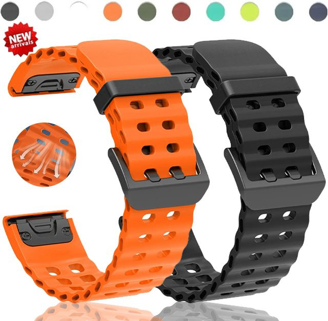 CHIICSMART Uhrenarmband Silikon, Schwarz, Unisex - Bild 1
