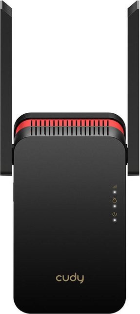 CUDY RE3000 WiFi 6 Signalverstärker Dual-Band mit Ethernet/LAN in Schwarz und Rot - Bild 1