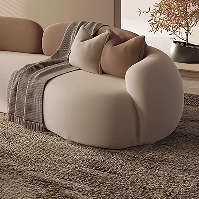 ANGDUO Doppelschlafsofa in Beige mit Stauraum, modernes neoklassizistisches Wohnzimmersofa mit Stoffbezug und passenden Dekokissen - Bild 3