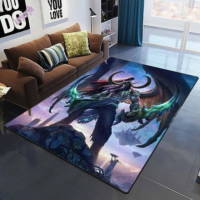 World of Warcraft Bodenmatte mit bedrucktem Muster, rutschfester Teppich im Boho-Stil, mehrfarbig, B/B: 70 x 100 cm - Bild 1