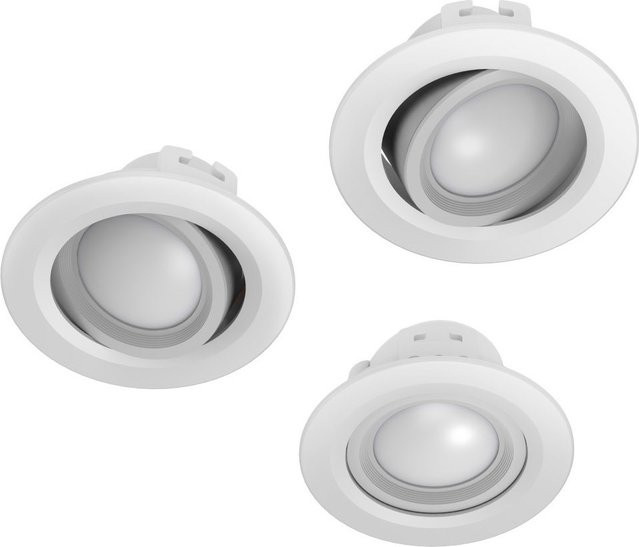 Hama WLAN LED-Einbauspot Set, 5W, dimmbar und verstellbar, Weiß, 3 Stück - Bild 1