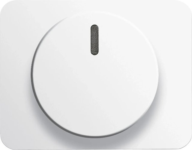 Busch-Jaeger Dimmer Zentralscheibe mit Drehknopf, Befestigungsmutter und Glimmlampe in Weiß - Bild 1