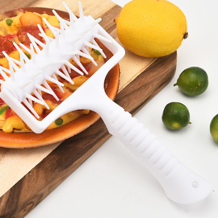 TOMTOP JMS Teigroller Pizzanadelroller in Weiß zur Vermeidung von Blasenbildung beim Backen von Gebäck und Kuchen - Bild 2